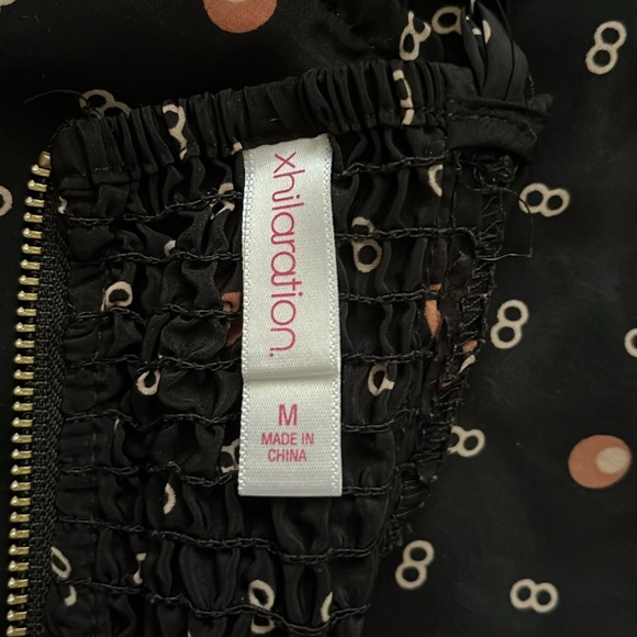 Xhilaration Black Orange Yellow Geometric Polka Dot Mini Sun Dress, Size Medium - Picture 12 of 14